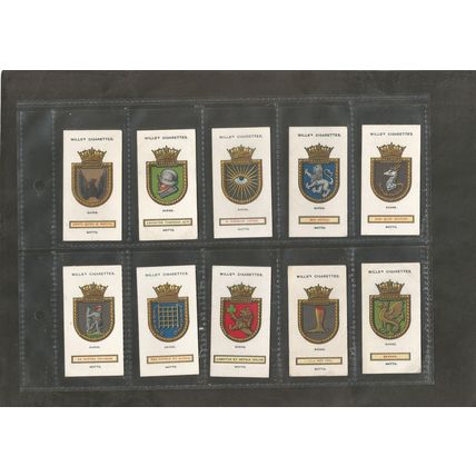 Original Vintage Cigarette Cards Full Set of 50 Naval Ships Badges 1923