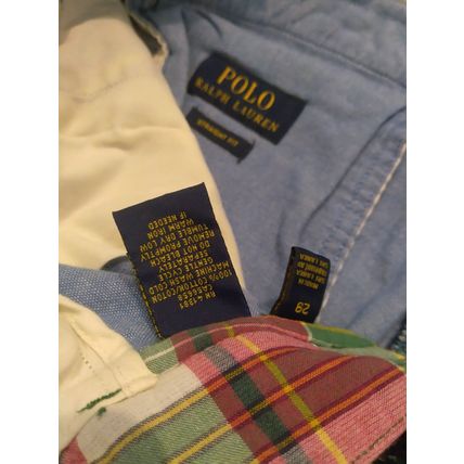 Polo Ralph Lauren Mens Size 29 Young Adult Shorts Green Red Plaid Chino Casual