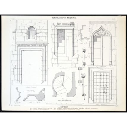 DOOR-WAYS - EDINBURGH 1890 Francis Thomas Dollman LITHOGRAPH #39