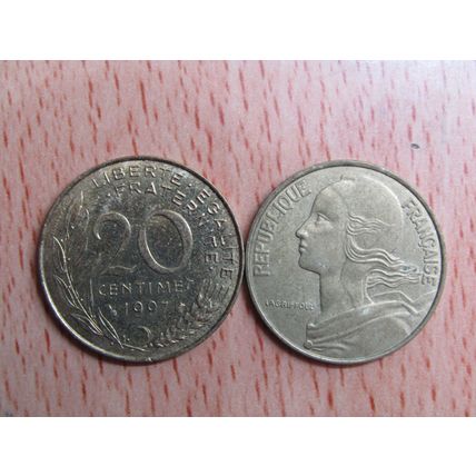 France Republic 1997 20 Centimes Coin