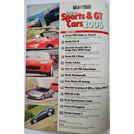 Road & Track magazine. Guide to Sports & GT Cars 2006