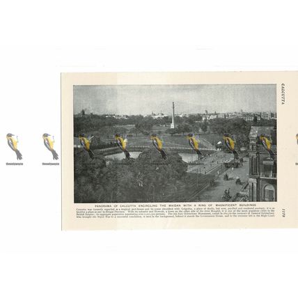 Calcutta (Kolkata), Panoramic Encircling Maidan, India, Book Illustration, c1920