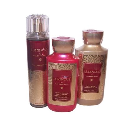 Bath & Body Works Luminous Wash, Lotion & Mist 3 Piece Set - Currant Iris Amber