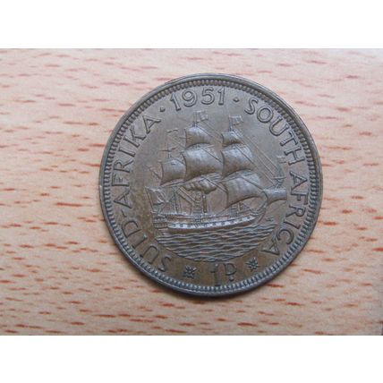 Suid Africa South Africa 1951 1d Penny (High Grade) Coin