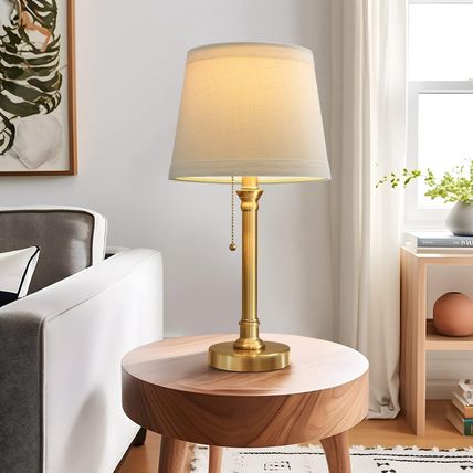 Oneach Modern Gold Brass Table Lamp Set of 2 for Bedroom Living Room 19.5'' Trad