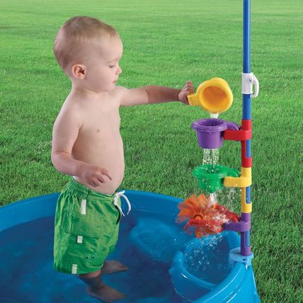 Step2 Play & Shade Pool, Kids Activity Pool with Umbrella, Summer Outdoor Toys,