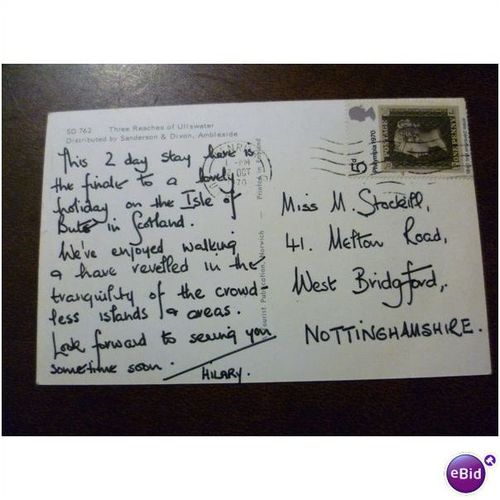 Three Reaches Ullswater 1970 colour postcard Sanderson Dixon Lake District