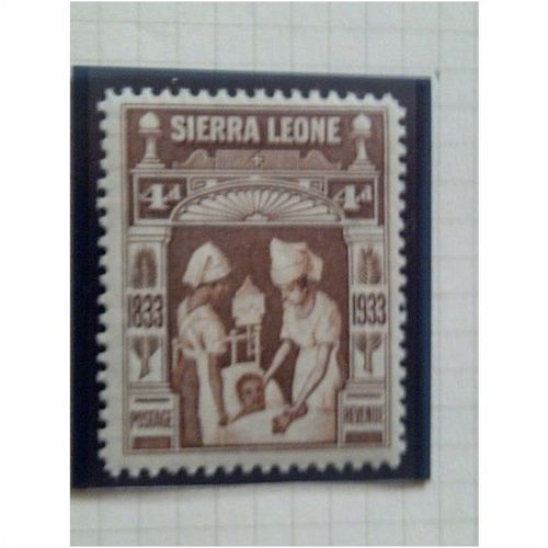 Sierra Leone KGV 1933 Slavery Wilberforce 4d Brown Mounted Mint MM SG 173