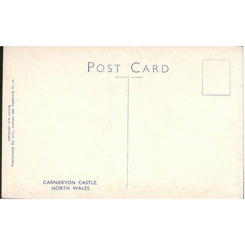 Vintage L.M. Long 'Photochrom' Postcard - Caernarvon Castle, North Wales