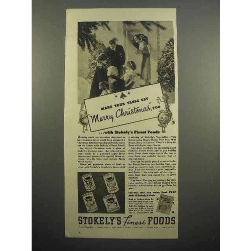 1937 Stokely's Fruit Ad - Say Merry Christmas!