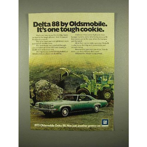 1973 Oldsmobile Delta 88 Car Ad - One Tough Cookie