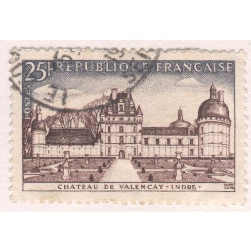 France 1957 - SG1353 - 25f brown & grey - Chateau de Valencay - used