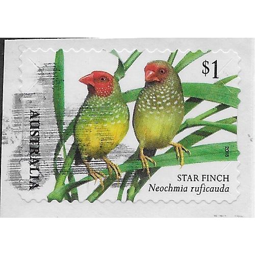 AUS 2018 $1.00 (S/A) 'BIRDS -FINCHES - STAR' ON PAPER FINE USED (EBID26-023)