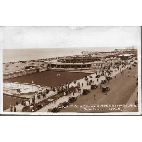 Great Yarmouth, Norfolk - Marina, bowling greens RP Edward VIII stamp 1937