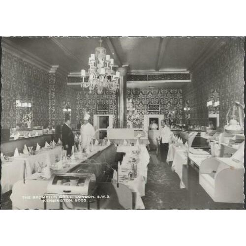 London - Brompton Grill, Kensington (restaurant) - RP postcard c.1950s