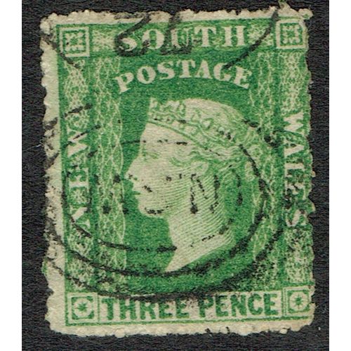 New South Wales 1860 3d Dull Green SG157 GU