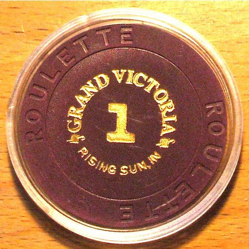 GRAND VICTORIA CASINO CHIP - RISING SUN, INDIANA - Roulette Chip -Table 1 - 1996