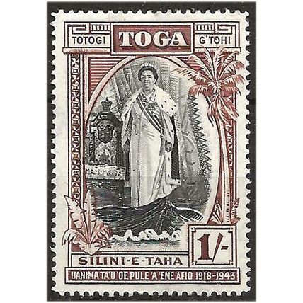 Tonga 1944 SG87 1/- Black & Brown Mounted Mint .. ...
