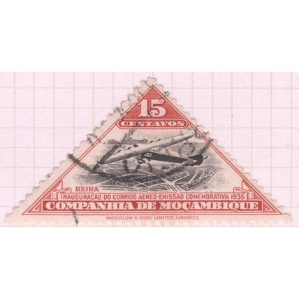 Mozambique (Company) 1935 (Airmail) - 15c carmine/black - Beira Plane - used
