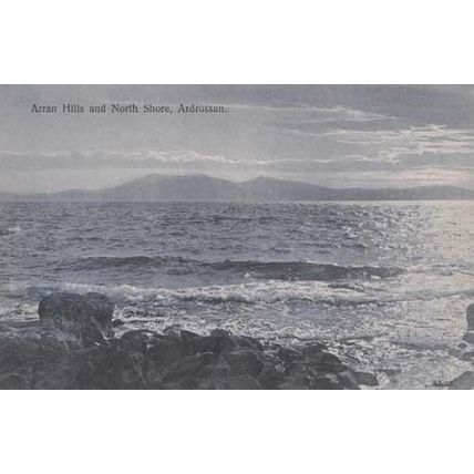 Androssan Hills North Shore Church Antique Coast Beach Rough Sea Postcard