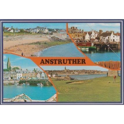 Anstruther Scotland Village Golf Golfer Course Putting Scottish Postcard