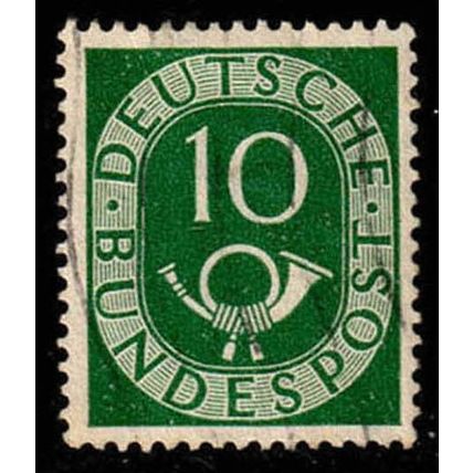 Germany 1951 Bundespost Coach Horn 10Pfg Used Stamp