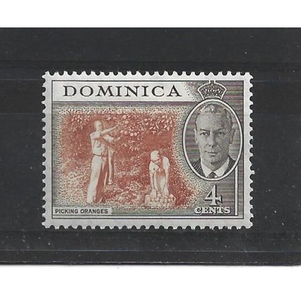 Dominica.SG124 4c Picking Oranges.Mounted Mint.Dec24a