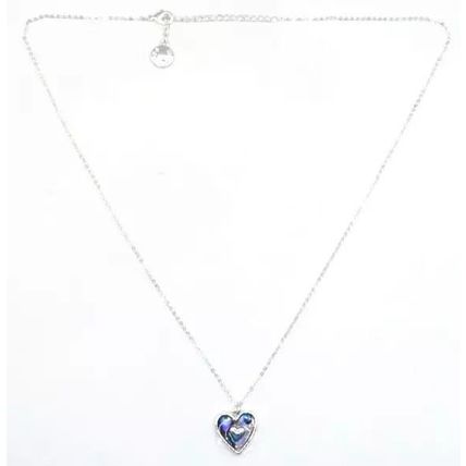 Paua Shell Heart Pendant on a Silver Plated Necklace 44 CM Ladies Jewellery