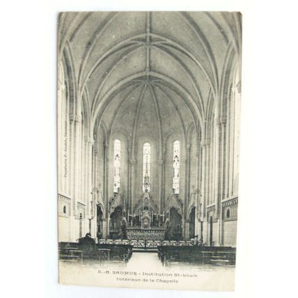1907 postcard Saumur Church Interior