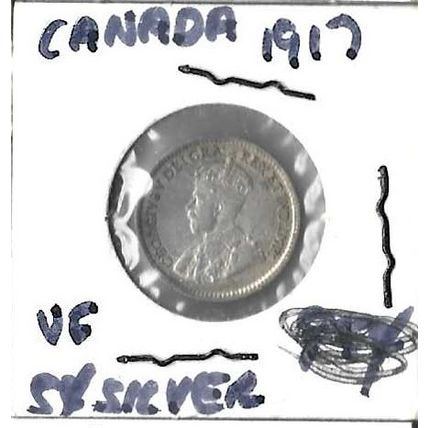 1917 Canada silver 5 cents BU