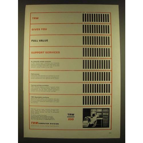 1963 TRW Computer Division TRW-230 computer Ad - Support Services