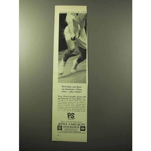 1964 Aetna Casualty Insurance Ad - Play Tennis!