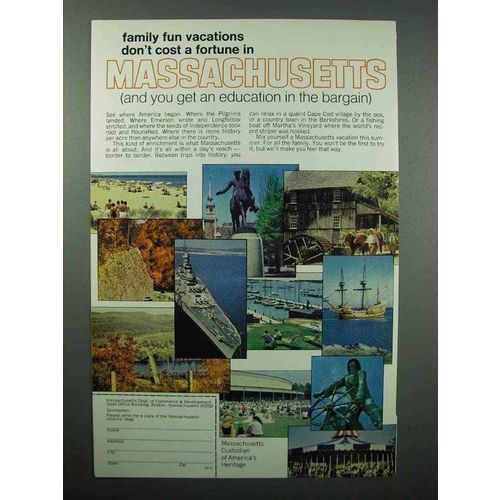 1967 Massachusetts Tourism Ad - Family Fun Vacations