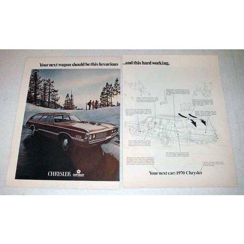 1970 Chrysler Town & Country Station Wagon Car Ad!