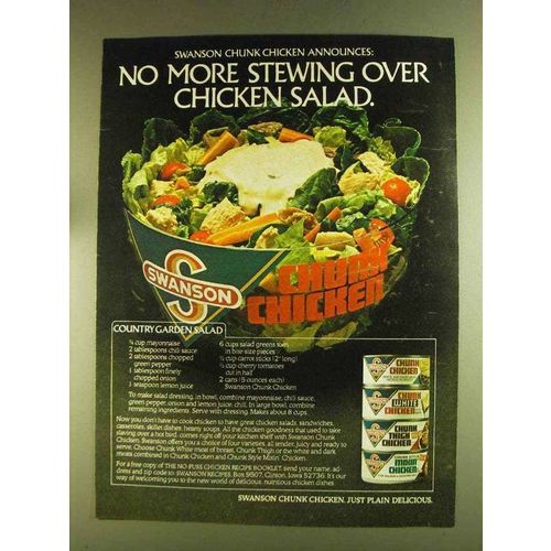 1980 Swanson Chicken Ad - Country Garden Salad recipe