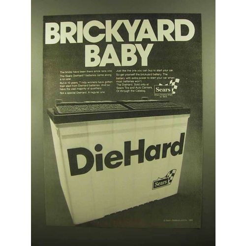 1980 Sears DieHard Battery Ad - Brickyard Baby