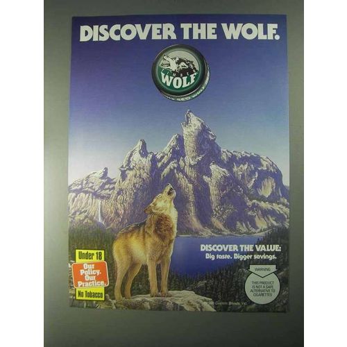 1998 Timber Wolf Tobacco Ad - Discover the Wolf