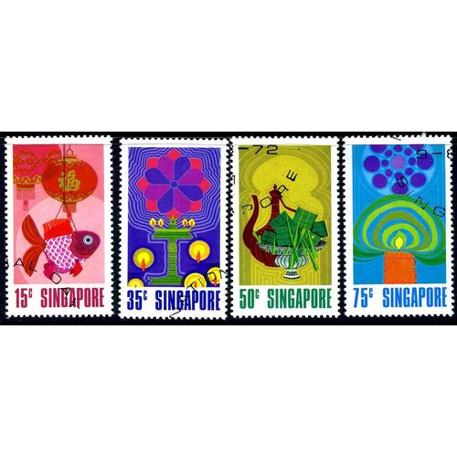 Singapore 1972 National Day set of 4, used, SG 178/81