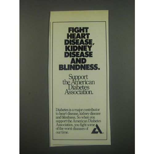 1991 American Diabetes Association Ad - Fight heart disease, kidney disease