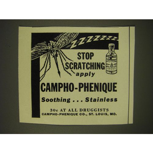 1937 Campho-Phenique lotion Ad - Stop scratching apply Campho-phenique