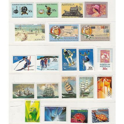 Australia 1984 Year Collection of 50 stamps + 1MS as issued by Australia Post