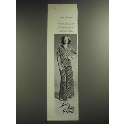 1974 Saks Fifth Avenue Pantsuit Ad - Chain of events