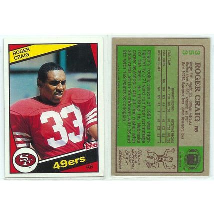 Roger Craig 1984 Topps Football #353 S.F.49ers