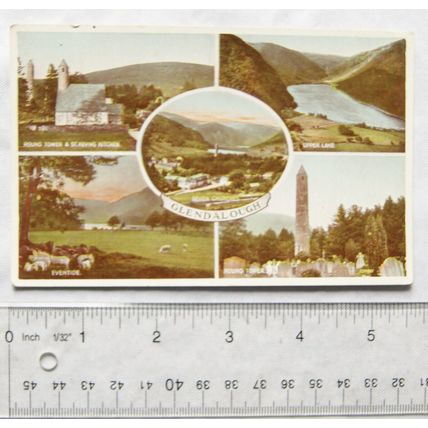 old postcard Glendalough, multi-view