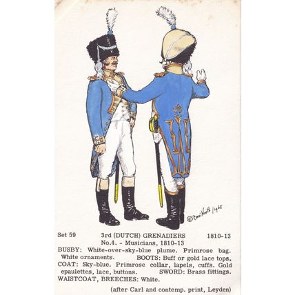 Dutch Grenadiers Musician Uniform Holland Army Soldier Napoleonic War Postcard