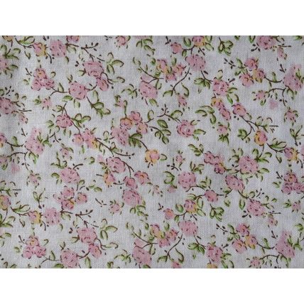 Pink floral cotton fabric 54cms x 45cms