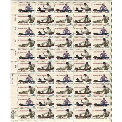 Skilled Hands for Independence Sheet of Fifty 13 Cent Stamps Scott 1717-20