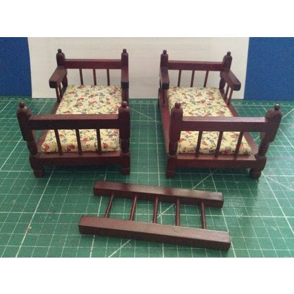 Mahogany Bunk Beds 1:12th Dolls House Miniature