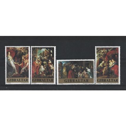 Gibraltar.1977 Christmas and Rubens' 400th Birth Anniv set of 4.Mntd Mint.Nov23