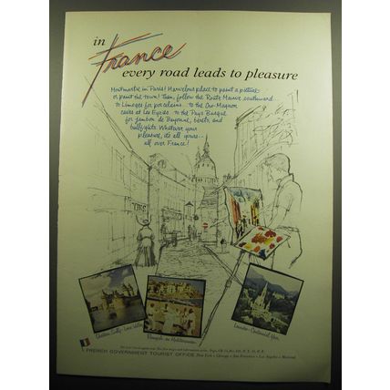 1958 French Government Tourist Office Advertisement - every road leads to